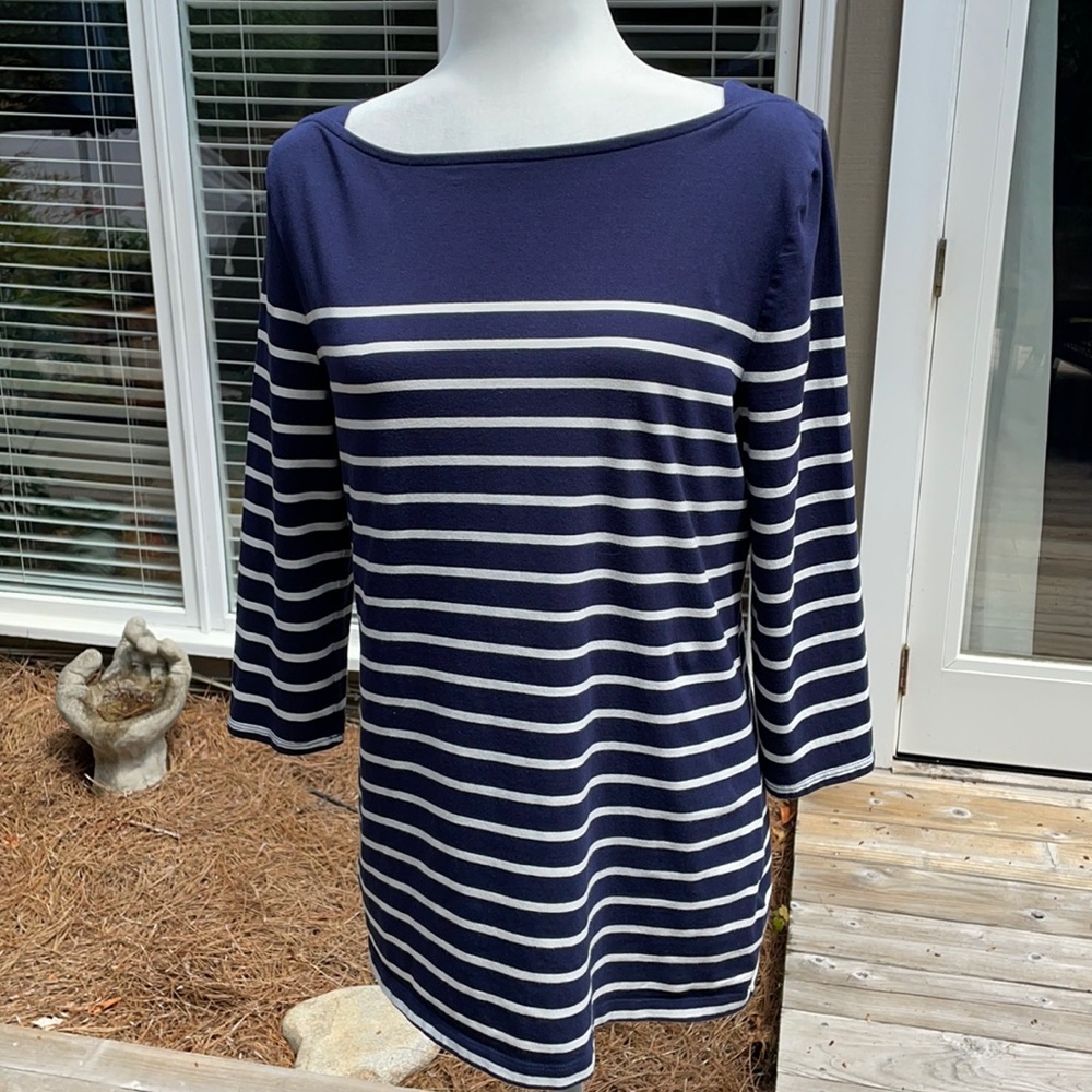 a.n.d Striped Boat Neck Top Size XL